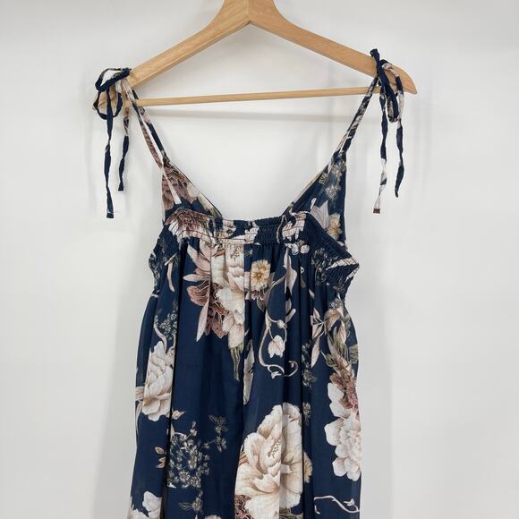 Agua Bendita | Madame Vania Maxi Dress Navy Floral M - Picture 10 of 13